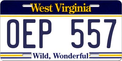 WV license plate OEP557