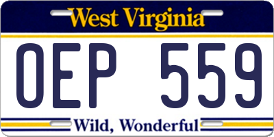 WV license plate OEP559