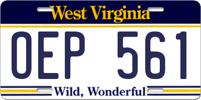 WV license plate OEP561