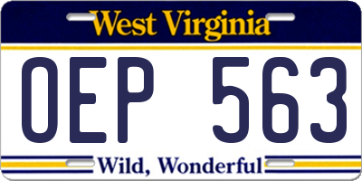 WV license plate OEP563