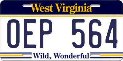 WV license plate OEP564