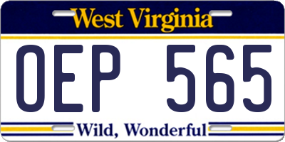 WV license plate OEP565