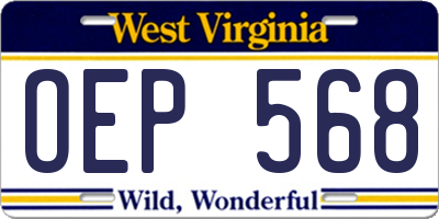 WV license plate OEP568
