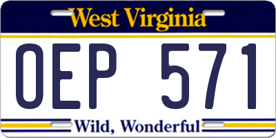 WV license plate OEP571