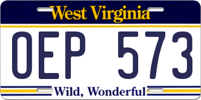 WV license plate OEP573