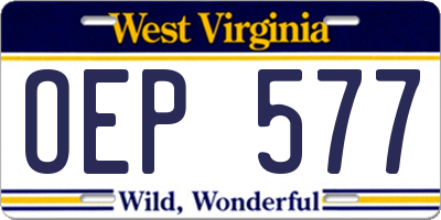WV license plate OEP577