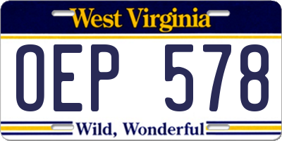 WV license plate OEP578