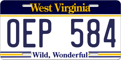 WV license plate OEP584
