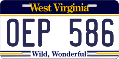 WV license plate OEP586