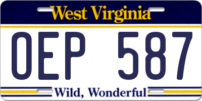WV license plate OEP587