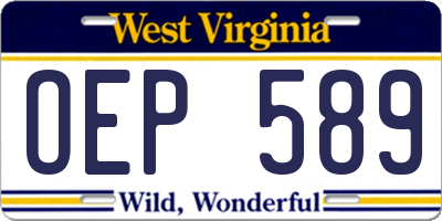 WV license plate OEP589