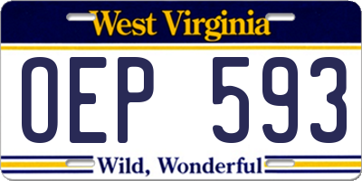 WV license plate OEP593