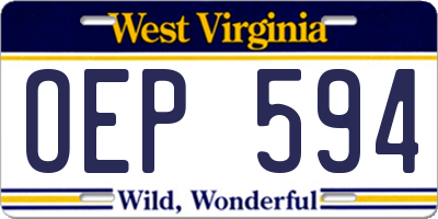 WV license plate OEP594