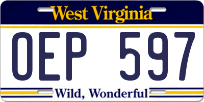 WV license plate OEP597