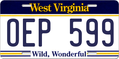 WV license plate OEP599