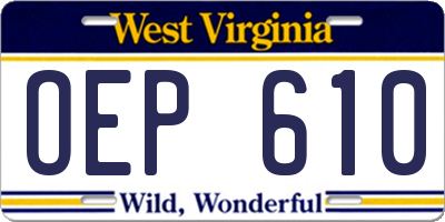 WV license plate OEP610