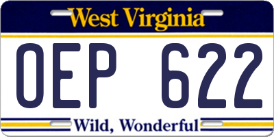 WV license plate OEP622