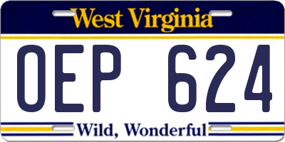 WV license plate OEP624