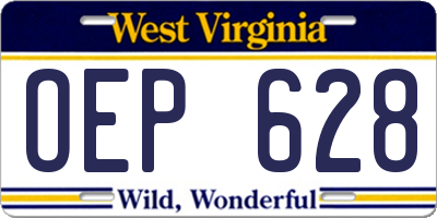 WV license plate OEP628