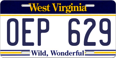 WV license plate OEP629
