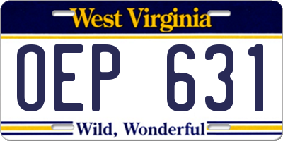 WV license plate OEP631