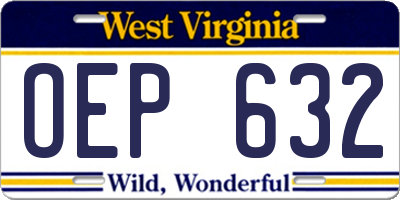 WV license plate OEP632