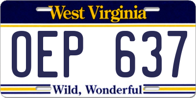 WV license plate OEP637