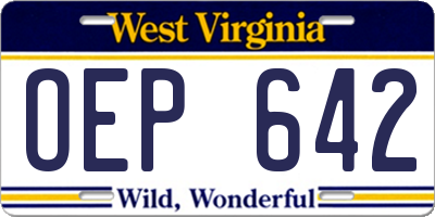 WV license plate OEP642