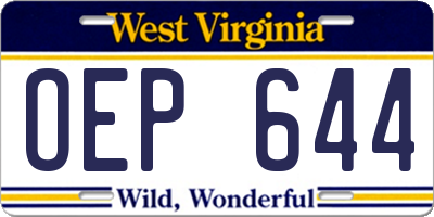 WV license plate OEP644