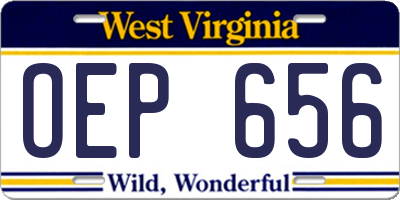 WV license plate OEP656