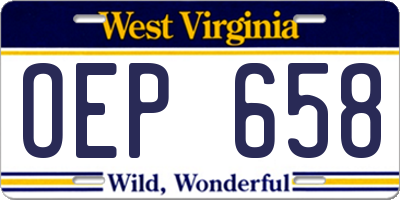 WV license plate OEP658