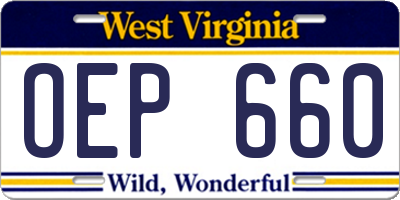 WV license plate OEP660