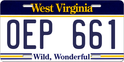WV license plate OEP661