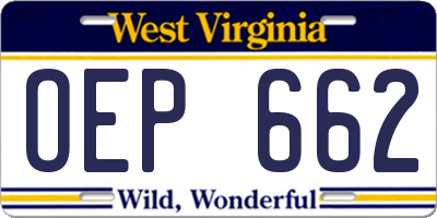 WV license plate OEP662