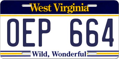 WV license plate OEP664