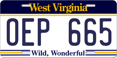 WV license plate OEP665