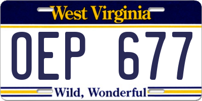 WV license plate OEP677