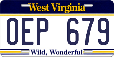 WV license plate OEP679