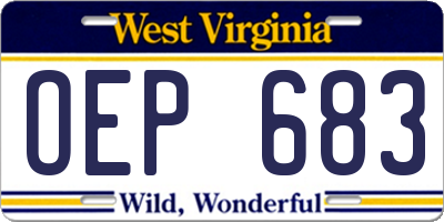 WV license plate OEP683
