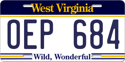 WV license plate OEP684