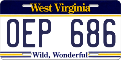 WV license plate OEP686
