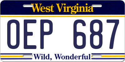 WV license plate OEP687