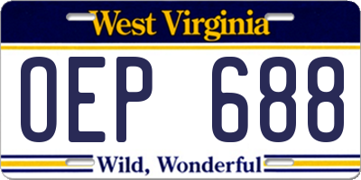 WV license plate OEP688