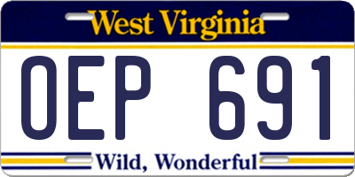 WV license plate OEP691