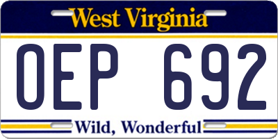 WV license plate OEP692
