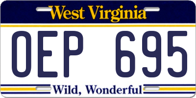 WV license plate OEP695