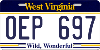 WV license plate OEP697