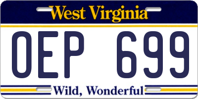 WV license plate OEP699