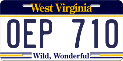 WV license plate OEP710