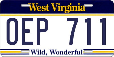 WV license plate OEP711